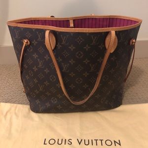Louis Vuitton Neverfull MM Pivoine Monogram AUTH
